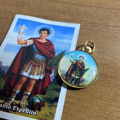 MEDALHA DUPLA FACE SANTO EXPEDITO (12 UNIDADES)