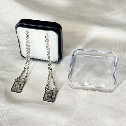 ESCAPULÁRIO INOX LASER SAGRADO CORAÇÃO DE  JESUS E SÃO JOSÉ  (6 UNIDADES)