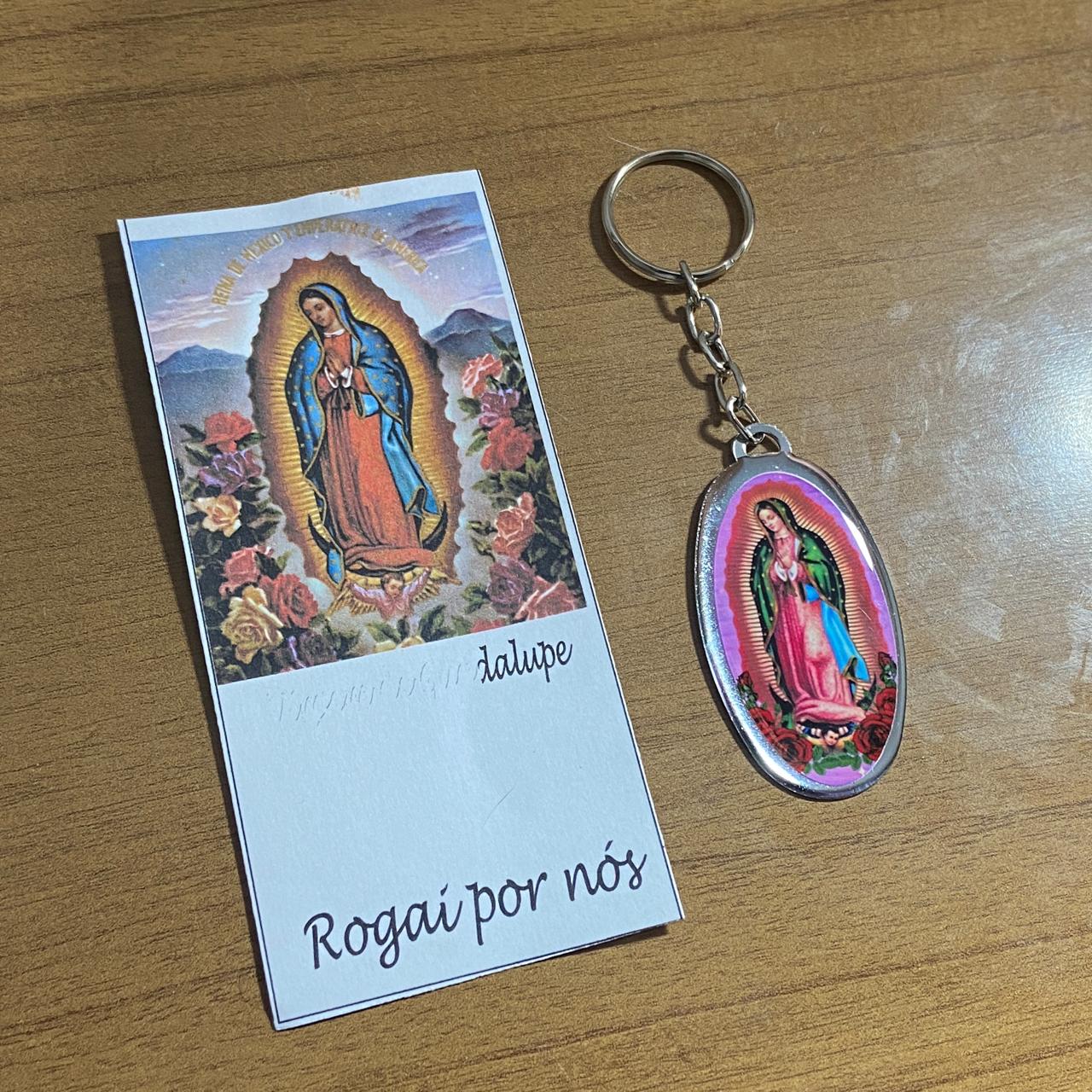 CHAVEIRO METAL OVAL RESINADO NOSSA SENHORA DE GUADALUPE (6 UNIDADES)