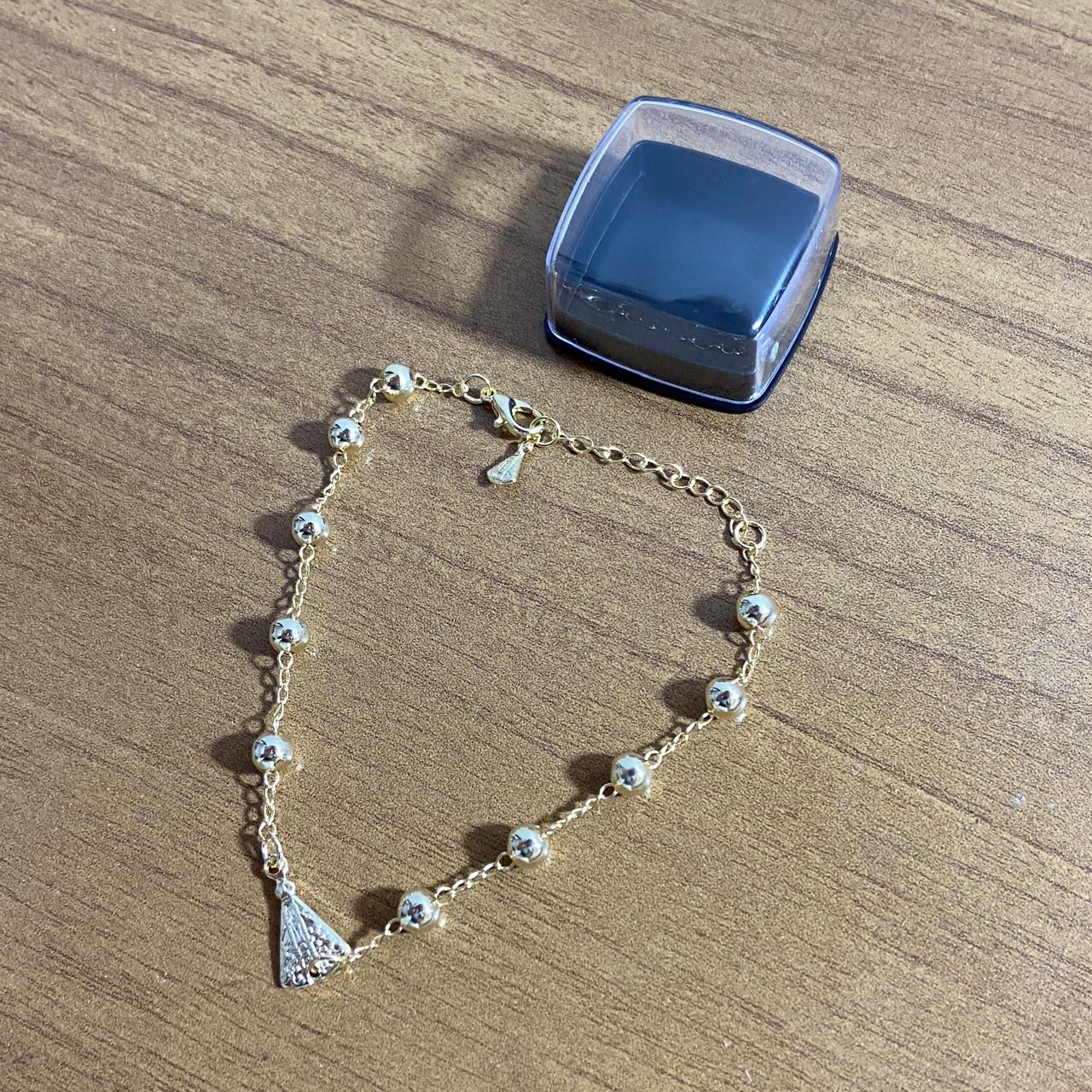 PULSEIRA DOURADA NOSSA SENHORA APARECIDA MOD2 (6 UNIDADES)