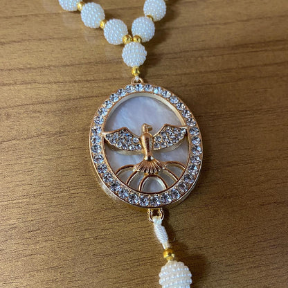 DEZENA PARA CARRO DIVINO ESPÍRITO SANTO AMORA BRANCA MOD3 10MM (3 UNIDADES)