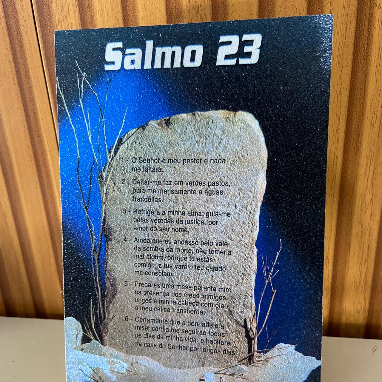 PLAQUINHA DE MESA MDF RESINADO SALMO 23  19CM x 13CM  (1 UNIDADE)