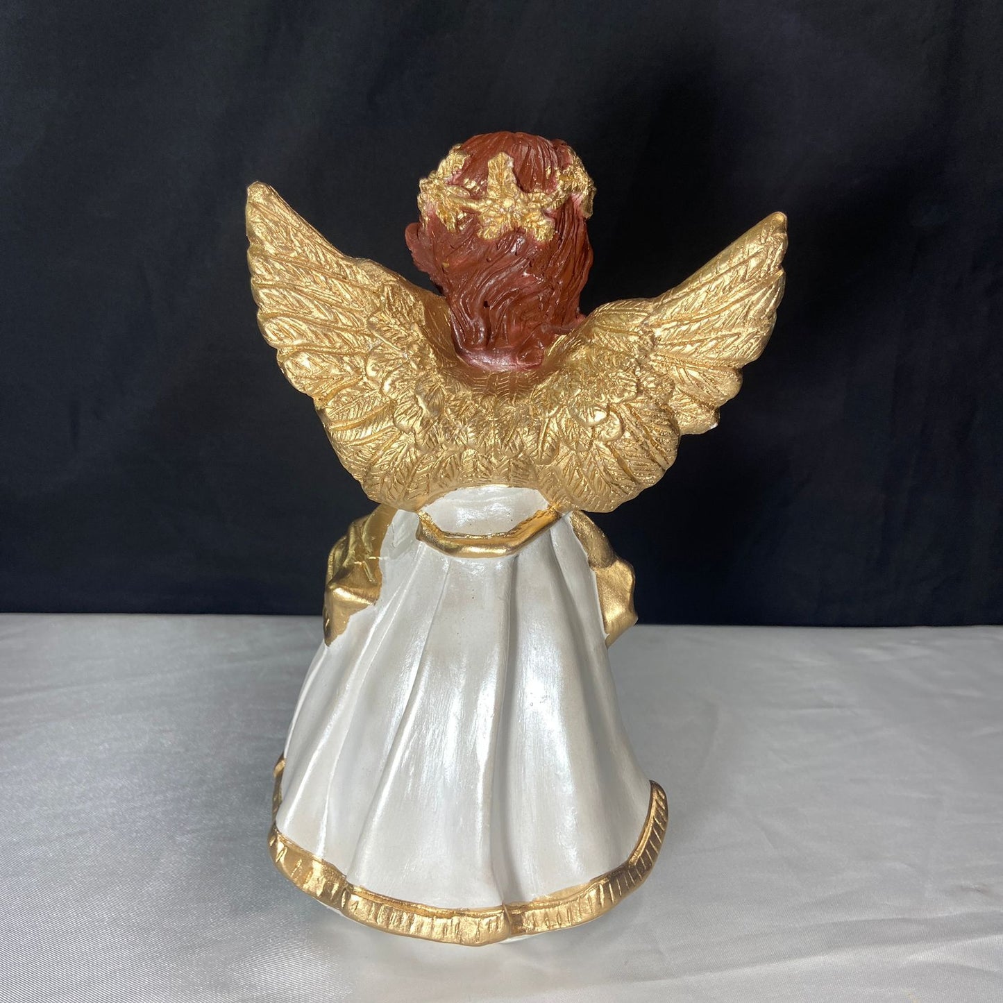 IMAGEM DE GESSO ANJO DA GUARDA BRANCO E DOURADO 23CM (1 UNIDADE)