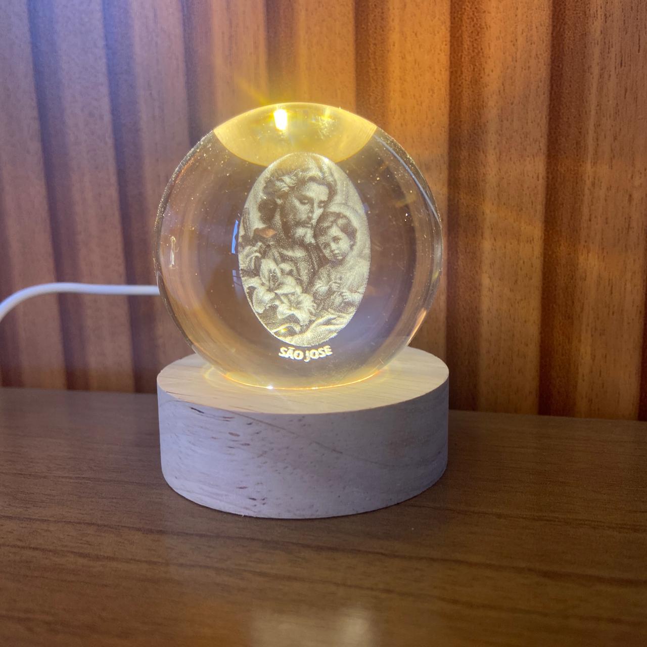 LUMINÁRIA LED BOLA DE VIDRO SÃO JOSÉ (1 UNIDADE)
