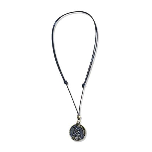 CORDÃO ENCERADO REGULÁVEL MEDALHA DE SÃO MIGUEL ARCANJO OURO VELHO (3 UNIDADES)
