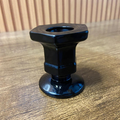 CASTIÇAL DE VIDRO PRETO 5,8CM (1 UNIDADE)