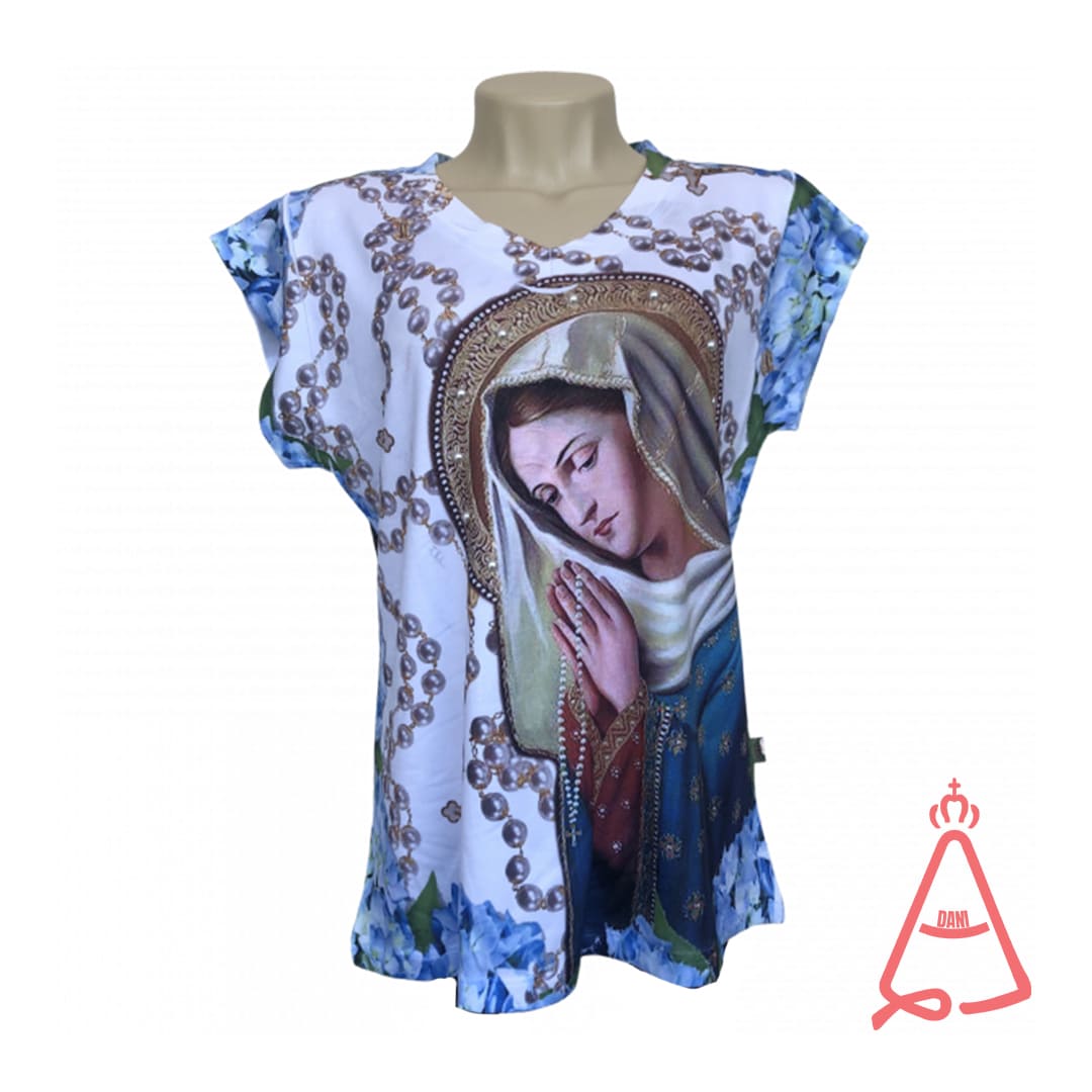 CAMISETA RELIGIOSA NOSSA SENHORA DO ROSÁRIO TAMANHO:GG (1 UNIDADE)
