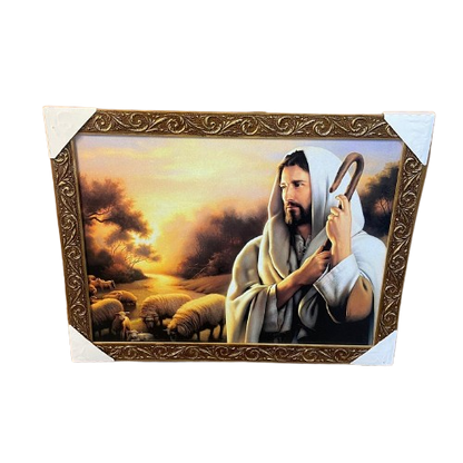 QUADRO COM MOLDURA RESINADO JESUS BOM PASTOR 34CMX44CM (1 UNIDADE)