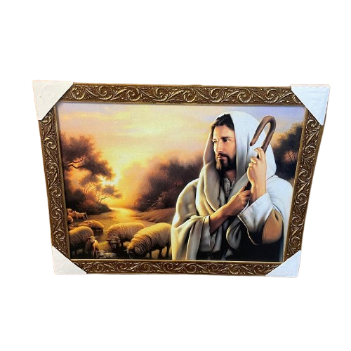QUADRO COM MOLDURA RESINADO JESUS BOM PASTOR 34CMX44CM (1 UNIDADE)