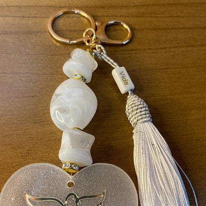 CHAVEIRO DE PEDRARIAS DIVINO ESPÍRITO EM RESINA (1 UNIDADE)