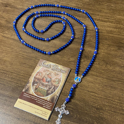 ROSÁRIO PÉROLA AZUL NOSSA SENHORA APARECIDA 8MM (1 UNIDADE)