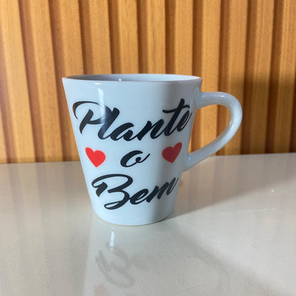 XÍCARA BRANCA PLANTE O BEM 120ML (1 UNIDADE)