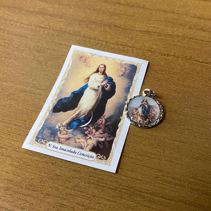 MEDALHA NÍQUEL RESINADA NOSSA SENHORA DA IMACULADA CONCEIÇÃO (6 UNIDADE)