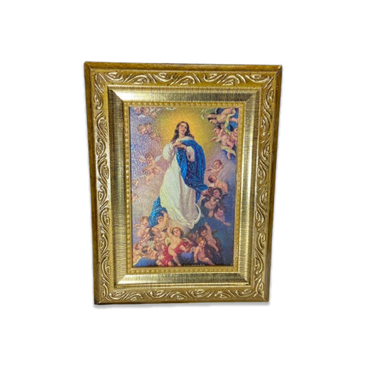 QUADRO COM MOLDURA RESINADO NOSSA SENHORA DA IMACULADA CONCEIÇÃO 20,5X15,5 (1 UNIDADE)