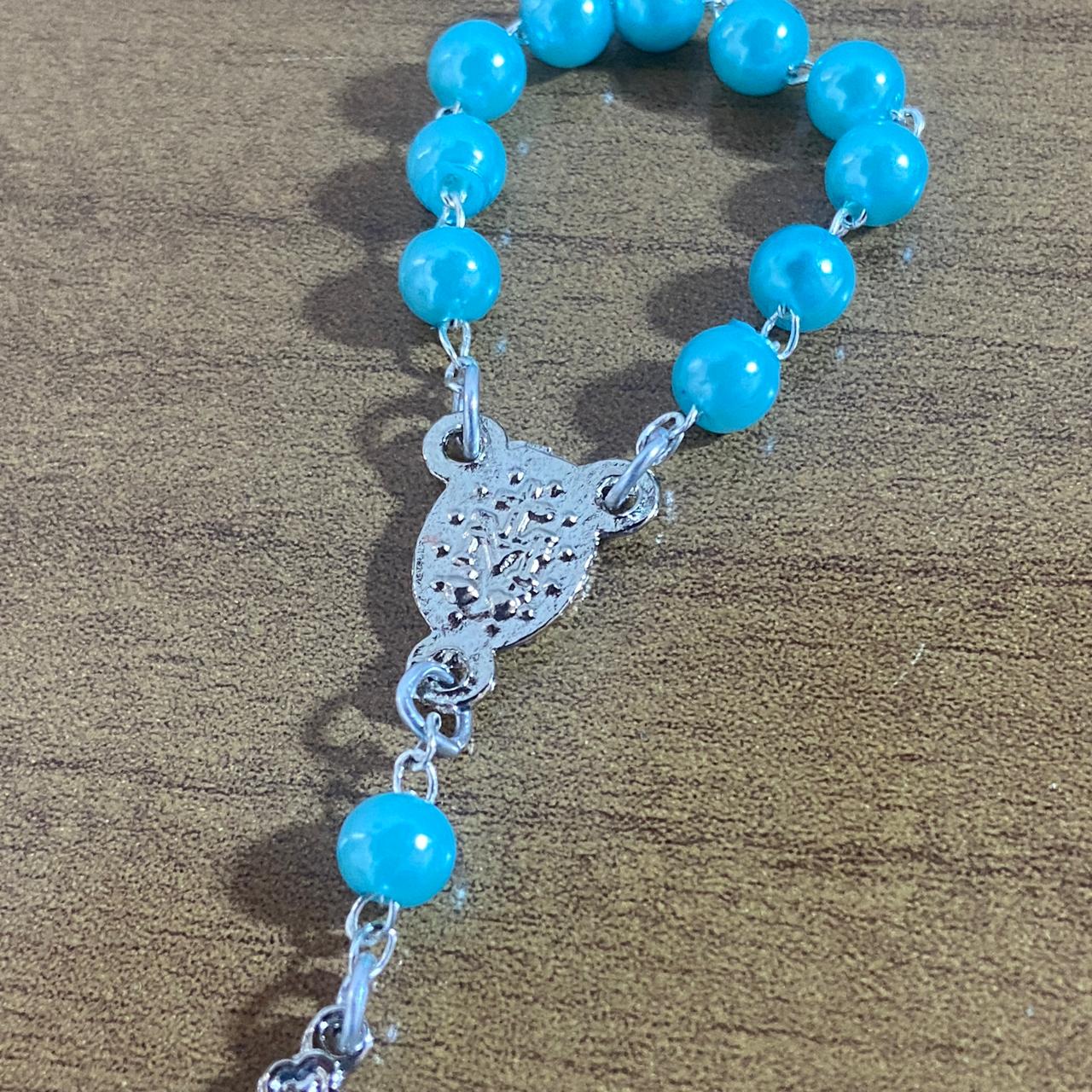 DEZENA DE DEDO PEROLA AZUL 6MM (12 UNIDADES)