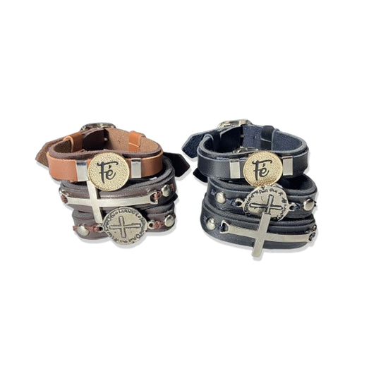 PULSEIRA COURO PINGENTES SORTIDOS MOD5 (6 UNIDADES)