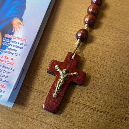 TERÇO DE MADEIRA NOSSA SENHORA DAS GRAÇAS MOD2 08MM (3 UNIDADES)