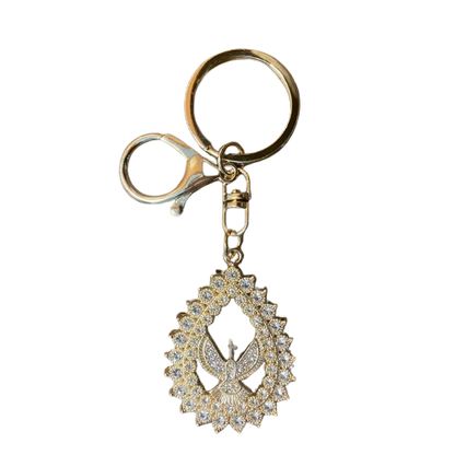 CHAVEIRO LUXO DIVINO ESPÍRITO SANTO GOTA COM STRASS  (6 UNIDADES)