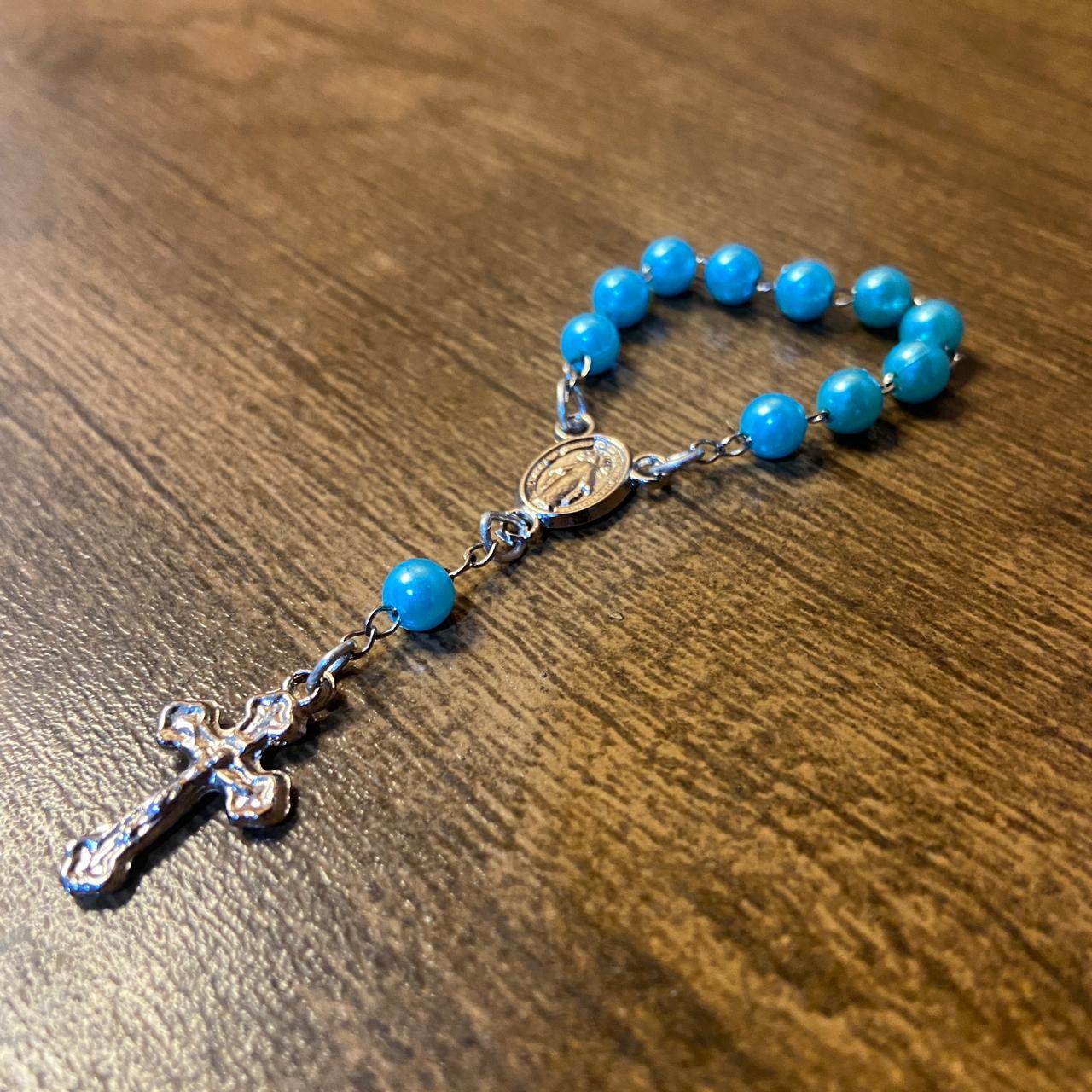 DEZENA DE DEDO PEROLA AZUL 6MM (12 UNIDADES)