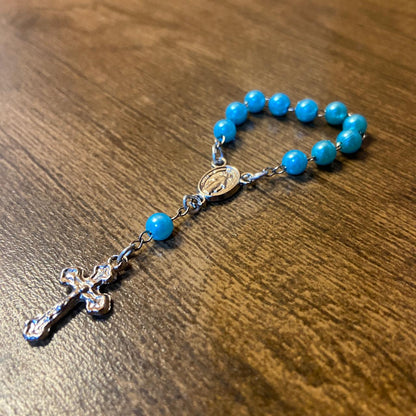 DEZENA DE DEDO PEROLA AZUL 6MM (12 UNIDADES)