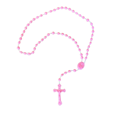 TERÇO ACRÍLICO P ROSA  (12 UNIDADES)