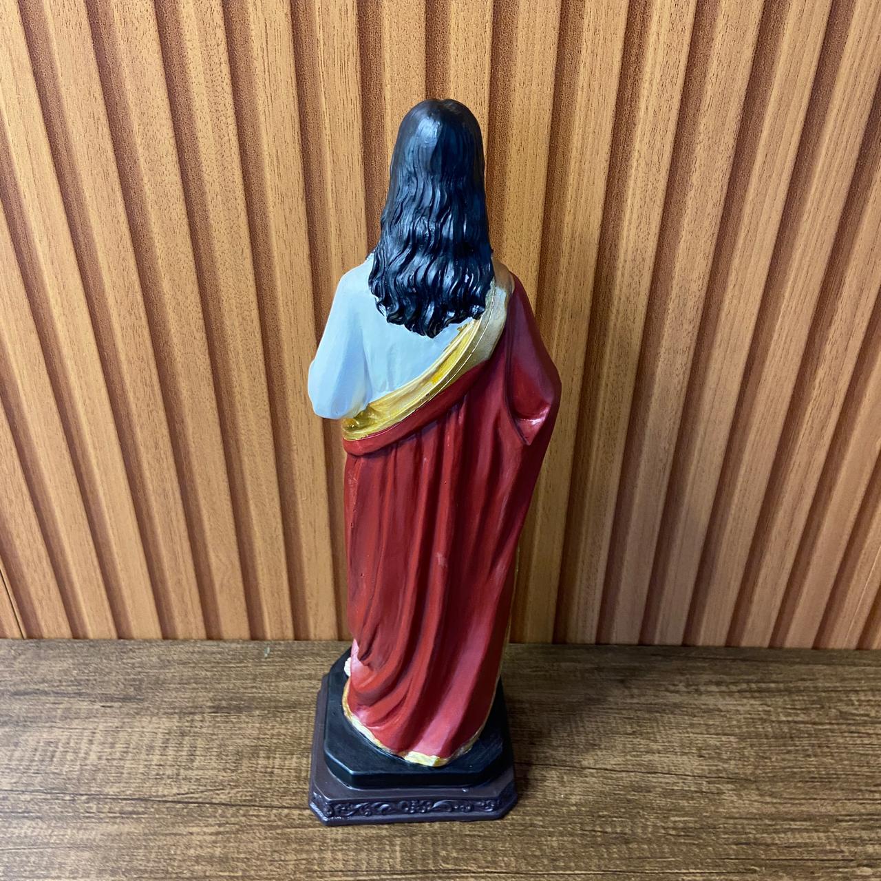 IMAGEM DE RESINA IMPORTADA SAGRADO CORAÇÃO DE JESUS 30CM (1 UNIDADE)