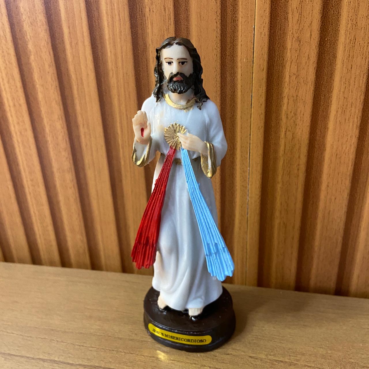 IMAGEM DE RESINA NACIONAL JESUS MISERICORDIOSO 15CM (1 UNIDADE)
