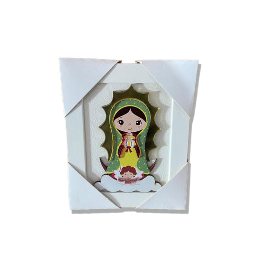 QUADRO MDF NOSSA SENHORA DE GUADALUPE INFANTIL COM ACRÍLICO 16,2CMX 13CM (1 UNIDADE)