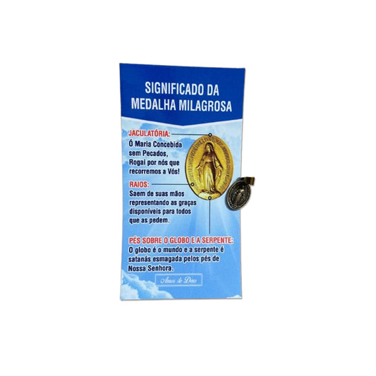 MEDALHA MILAGROSA OURO VELHO NOSSA SENHORA DAS GRAÇAS (6 UNIDADES)