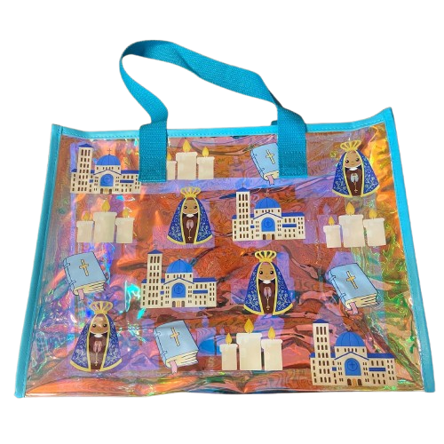 BOLSA DE PLÁSTICO FURTA-COR  NOSSA SENHORA APARECIDA COM ZIPPER 30X40CM  (1 UNIDADE)