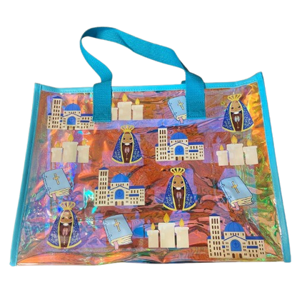 BOLSA DE PLÁSTICO FURTA-COR  NOSSA SENHORA APARECIDA COM ZIPPER 30X40CM  (1 UNIDADE)