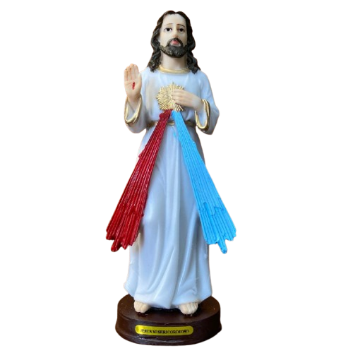IMAGEM DE RESINA NACIONAL JESUS MISERICORDIOSO 20CM (1 UNIDADE)