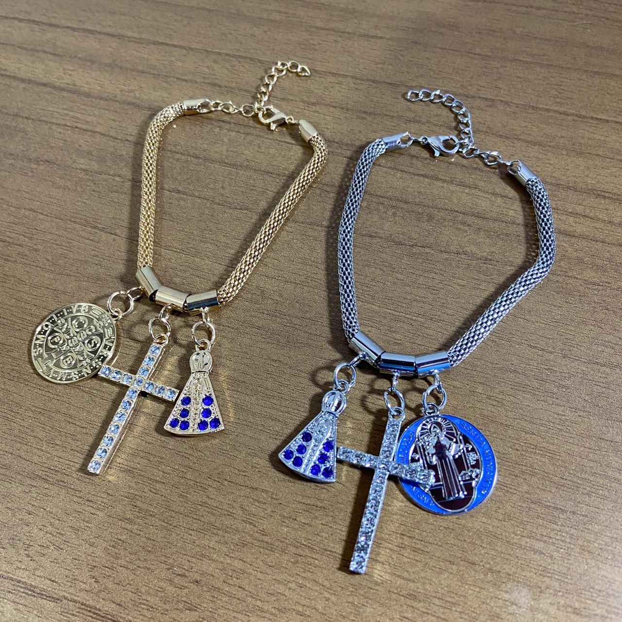 PULSEIRA MEDALHA SÃO BENTO MODELOS SORTIDOS  (6 UNIDADES)