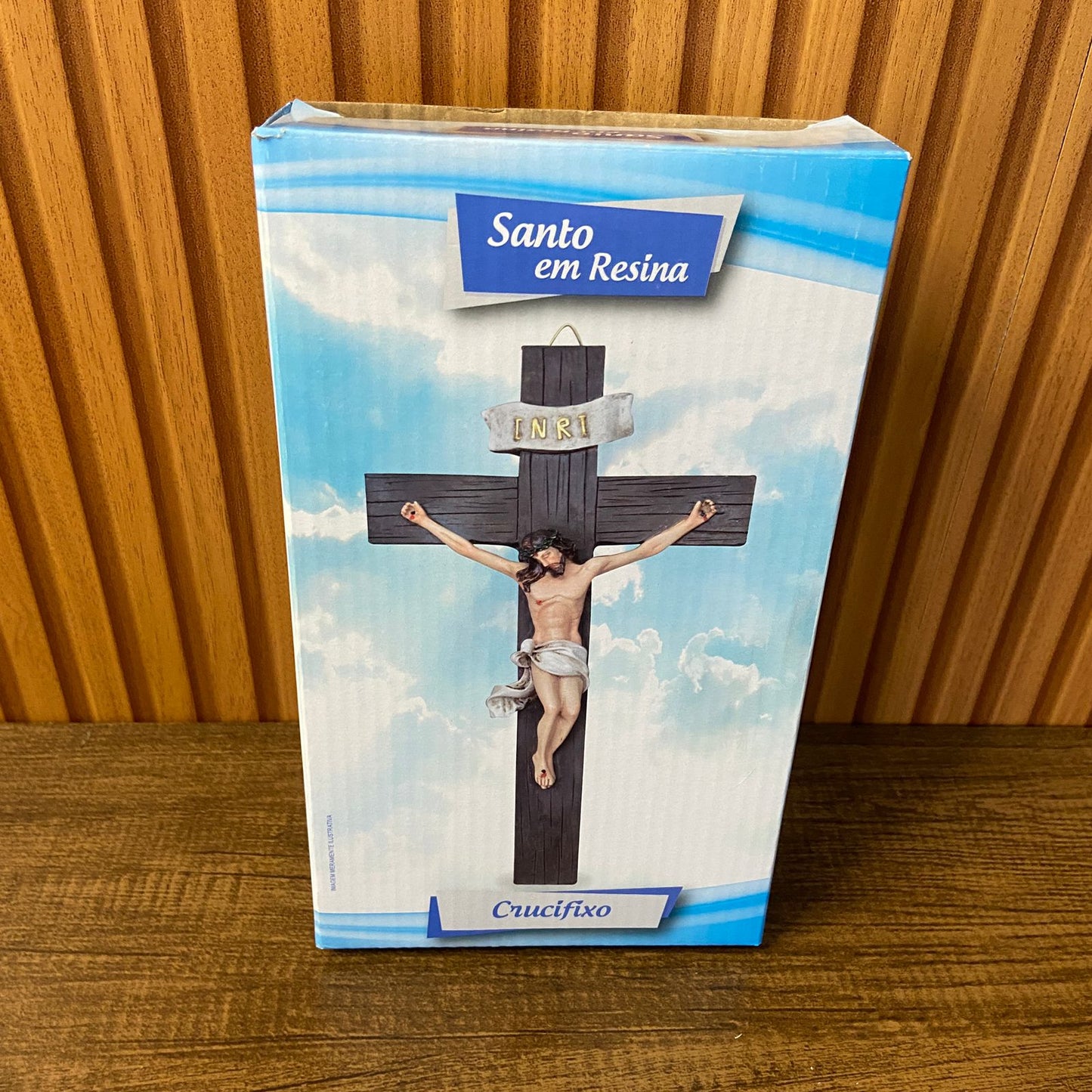 CRUCIFIXO DE RESINA IMPORTADA PAREDE 23CM (1 UNIDADE)