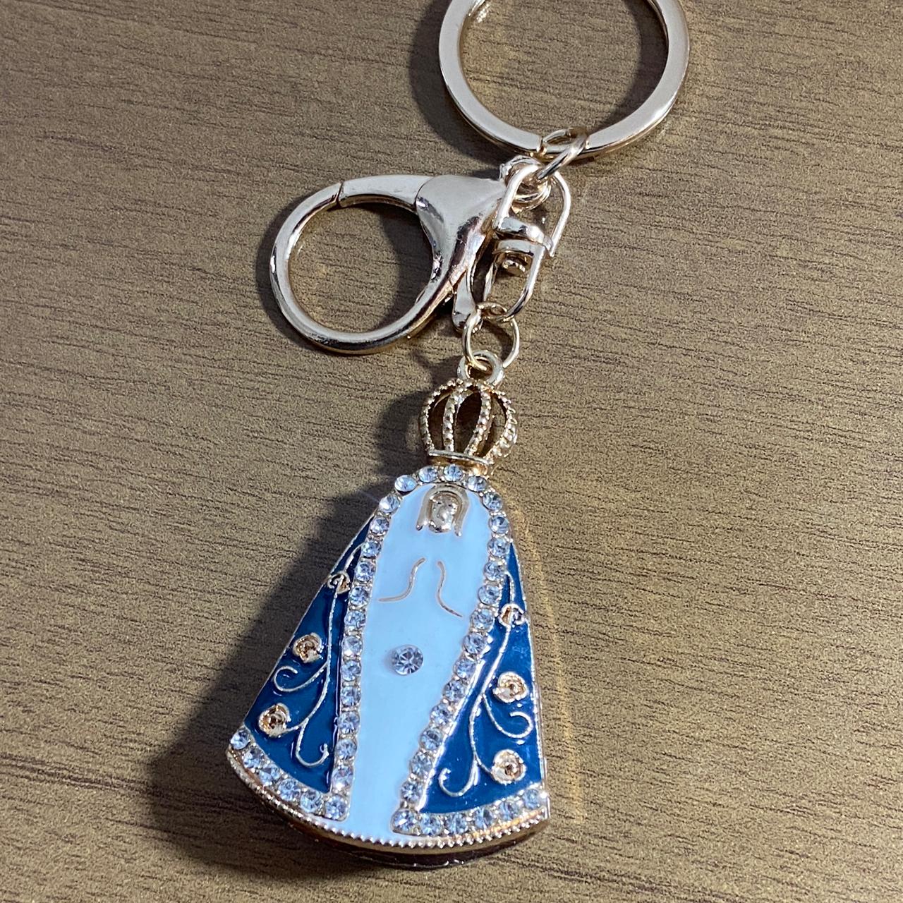 CHAVEIRO LUXO NOSSA SENHORA APARECIDA COM MOSQUETE  MOD4 (6 UNIDADES)
