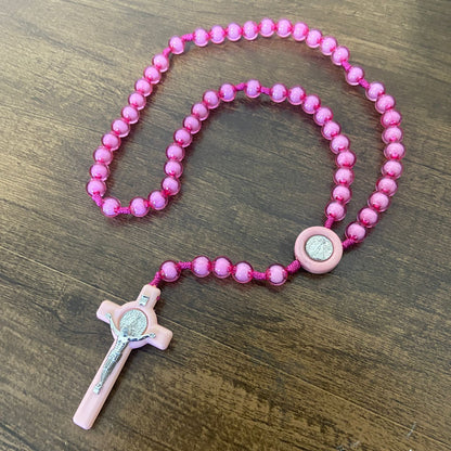 TERÇO NOSSA SENHORA APARECIDA  ROSA 10MM (6 UNIDADES)