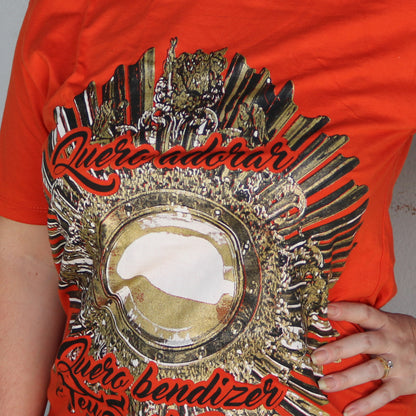 CAMISETA LARANJA SANTÍSSIMO SACRAMENTO TAMANHO P (1 UNIDADE)