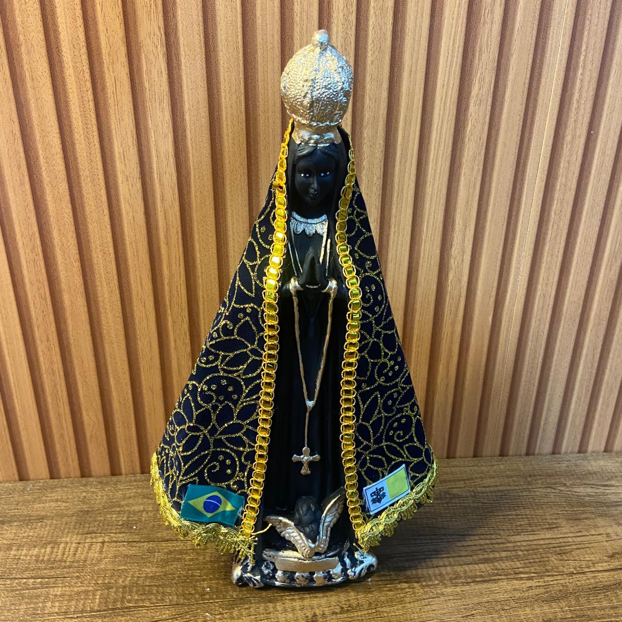 IMAGEM DE GESSO NOSSA SENHORA APARECIDA COM MANTO 33CM (1 UNIDADE)