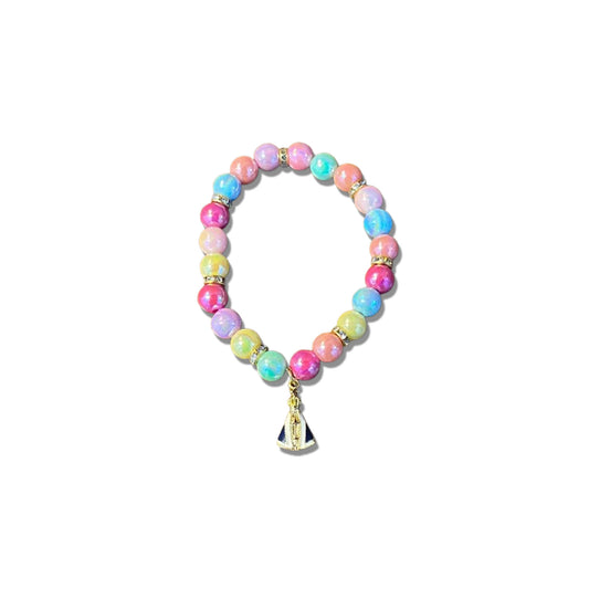 PULSEIRA PÉROLA INFANTIL COM PNGENTE NOSSA SENHORA APARECIDA  (03 UNIDADES)