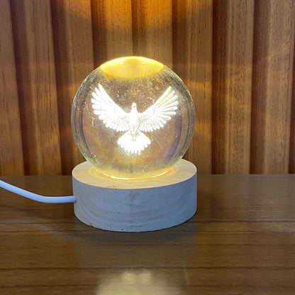 LUMINÁRIA LED BOLA DE VIDRO DIVINO ESPÍRITO SANTO (1 UNIDADE)