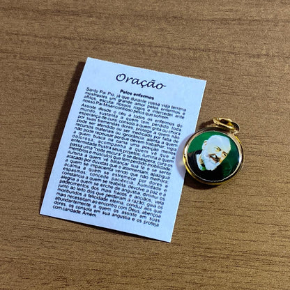 MEDALHA DUPLA FACE SANTO PADRE PIO (12 UNIDADES)