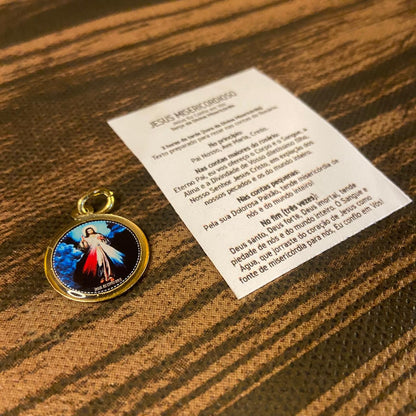 MEDALHA DUPLA FACE JESUS MISERICORDIOSO (12 UNIDADES)