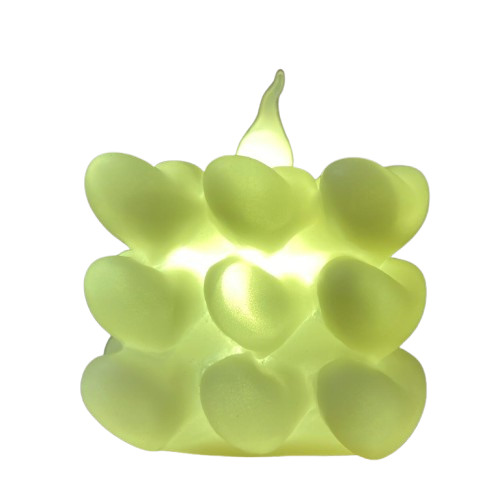 VELA ELETRÔNICA DECORADA - CORAÇÃO 6,7CM ( 1 UNIDADES)