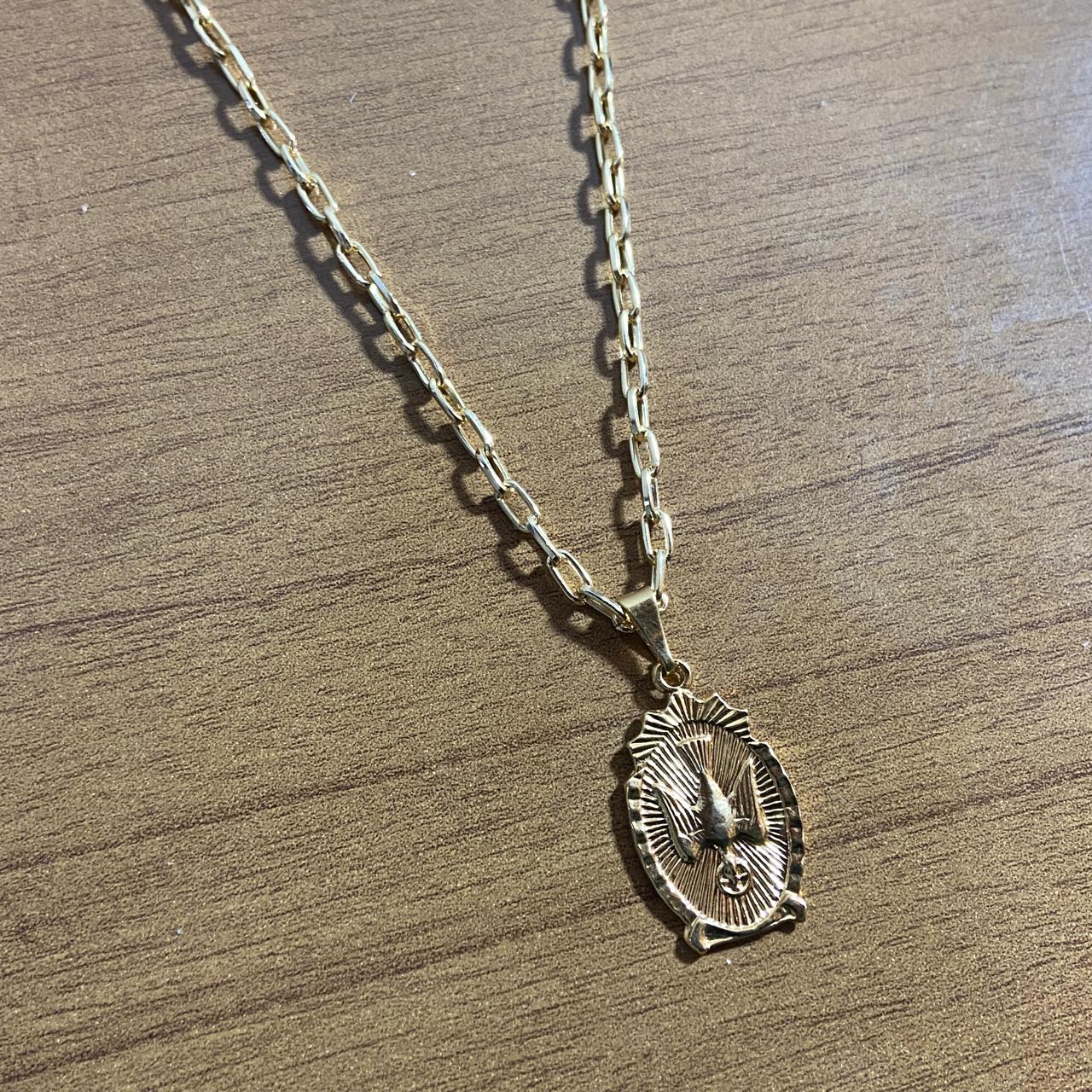 CORRENTE DOURADA DIVINO ESPÍRITO SANTO MOD2 ( 1 UNIDADE)