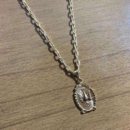 CORRENTE DOURADA DIVINO ESPÍRITO SANTO MOD2 ( 1 UNIDADE)