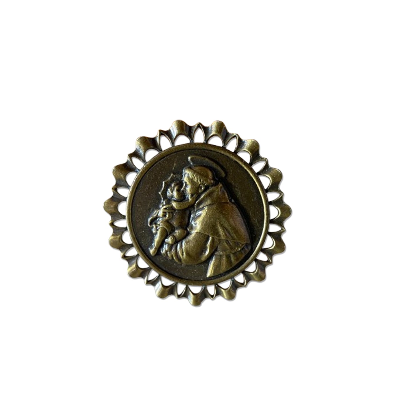 ADORNO DE MESA METAL OURO VELHO SANTO ANTÔNIO 05CM (1 UNIDADE)