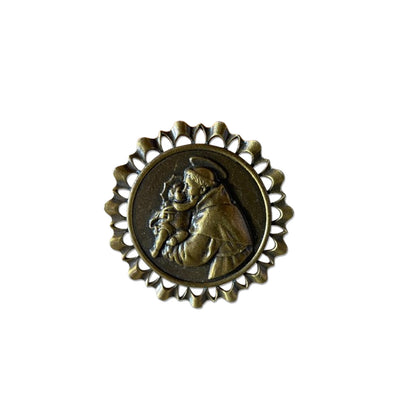 ADORNO DE MESA METAL OURO VELHO SANTO ANTÔNIO 05CM (1 UNIDADE)
