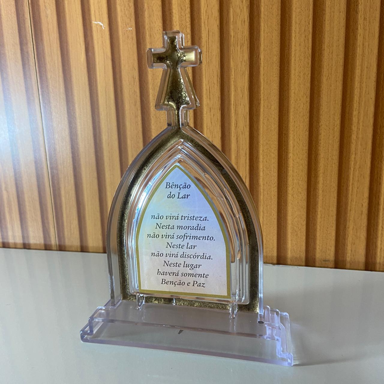 CAPELA ACRÍLICA G SANTO ANTÔNIO TRANSPARENTE 18X12CM (1 UNIDADE)