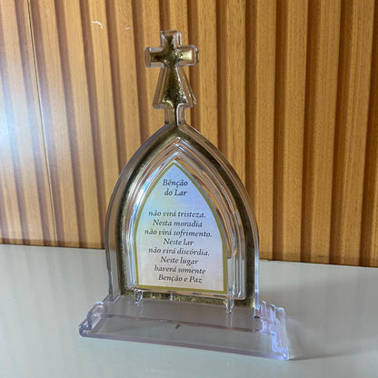 CAPELA ACRÍLICA G SANTO ANTÔNIO TRANSPARENTE 18X12CM (1 UNIDADE)
