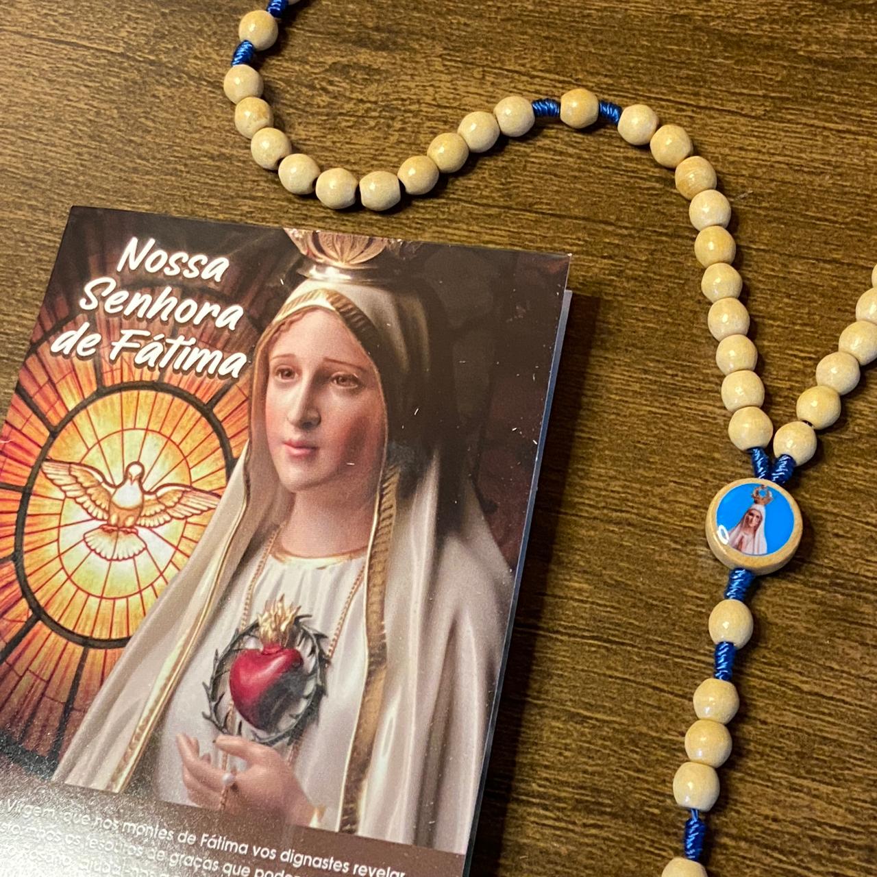 TERÇO DE MADEIRA NOSSA SENHORA DE FÁTIMA 6MM (3 UNIDADES)